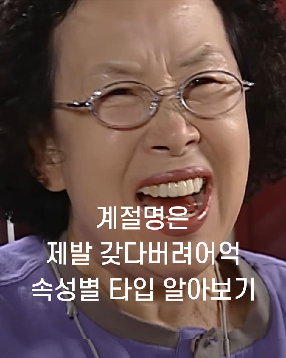 계절명은 제발 갖다버려어억! 속성별 타입 알아보기